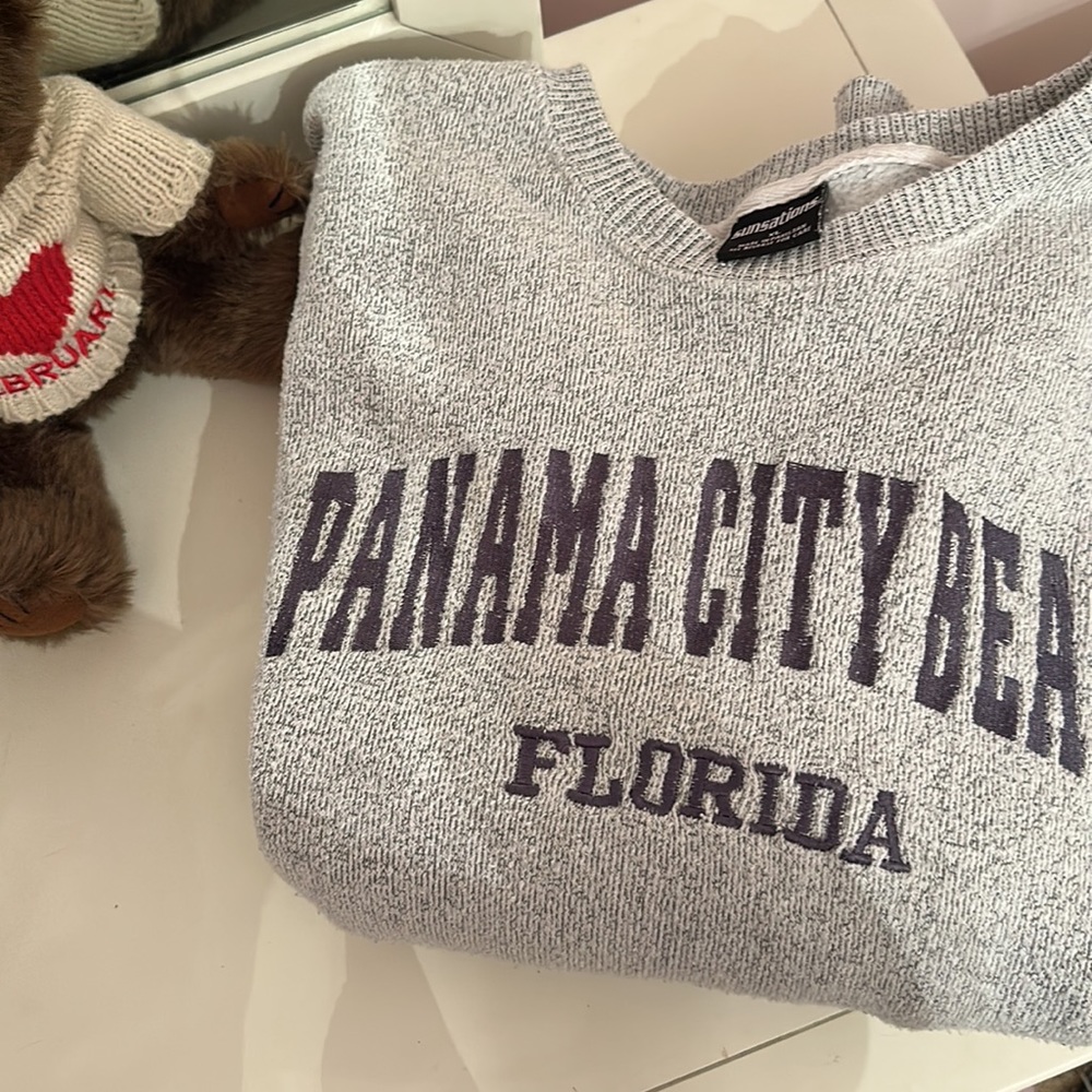 Panama City Beach Grey Crewneck - Women’s XL